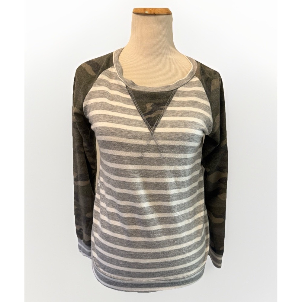 7th Roy Camo Color Block Long Sleeve Tee Size‎ Small